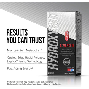 Hydroxycut Advanced - Thermogenic Supplement - Metabolism & Energy Support for Men & Women - C. Canephora, Yohimbe Extract & 200 Mg Caffeine - Rapid Release Liquid Capsules