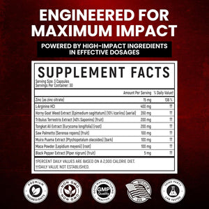 Premium Male Enhancement | Rapid Acting Blood Flow Support | Bigger, Rock Hard, Longer | 9 in 1 Intimacy Complex to Restore Confidence, California Manufactured, 3Rd Party Tested – 90 Caps
