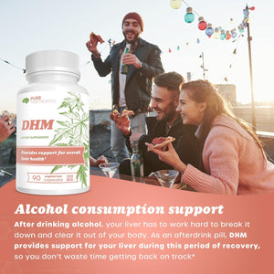Pure Nootropics Dihydromyricetin (DHM) 300 Mg Capsules | Hovenia Dulcis Extract | 90 Veg Cap Value Pack | Support Liver Health | after Alcohol Support | Party Smart