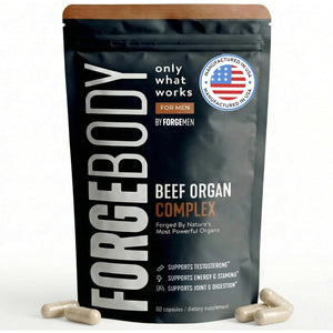 FORGEBODY® Beef Organ Complex Capsules [1 Month] - 100% Grass Fed Beef Organ Supplement with Blend of Liver, Heart, Bone Marrow, Pancreas & Testicles - Supports Body Health & Brain Function (Non-Gmo)