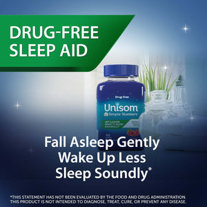 Unisom Simple Slumbers Drug-Free Sleep Aid Gummies, Melatonin 5Mg, Sleep Support for Adults, Midnight Raspberry Flavor, 120 Count