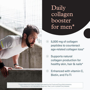 Youtheory Men’S Collagen - 5,000 Mg Hydrolyzed Collagen Peptides - with Amino Acids, Vitamin C, & Natural Ingredients - Supports Joint, Muscle, Hair & Nail Health* - 290 Tablets (48-Day Supply)