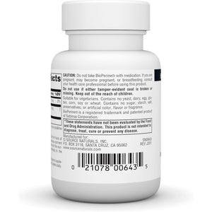 Source Naturals Bioperine, Black Pepper Fruit Extract - Promotes Nutrient Absorption - 60 Tablets