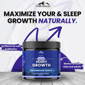 Heightener Height Growth Sleep Gummies - Vitamins to Grow Taller for True Height Potential, Natural Height Booster Increase Supplement for Kids and Adults | Calcium & Melatonin Multivitamin - 60 Gummy