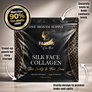 Silk Face Collagen - Collagen Peptides Powder for Women, Face and Neck 14G Protein | Ultra Low Molecular Weight Collagen – for Skin, Hair, Nail, Joint & Gut Health, 15.87 Oz (450G) Cocó March