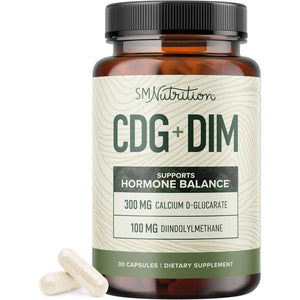 Calcium D-Glucarate with DIM Supplement for Estrogen Detox & Hormone Balance for Women & Men | Detox & Cleanse, Hormonal Acne, Menopause & CDG for Liver Support | Non-Gmo, Third-Party Tested | 30Ct