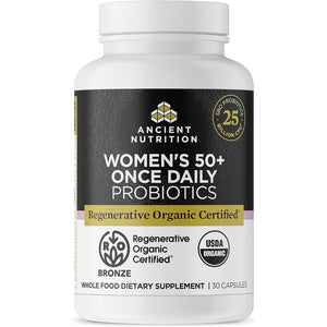 Ancient Nutrition Regenerative Organic Certified Probiotics for Women 50+, Probiotics Women’S 50+ Once Daily, Healthy Digestion and Immune System Support, 25 Billion Cfus* per Serving, 30 Count