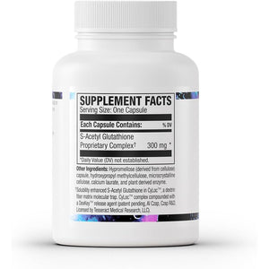 Tesseract Safecell S-Acetyl Glutathione Supplement, 300Mg, Healthy Aging, Cellular Support, Powerful Antioxidant; Hypoallergenic, Vegan, Patented Delivery; Bioavailability; 60 Vegetarian Capsules