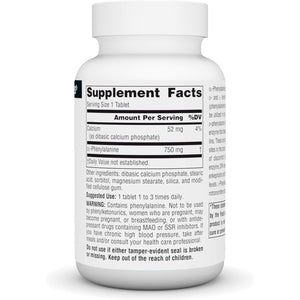 Source Naturals DLPA Dl-Phenylalanine* - 750 Mg - 60 Tablets