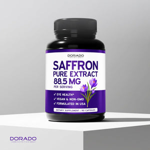 Saffron Supplements for Mood, Energy & Vision Support (3 Month Supply) Pure Saffron Extract 88.5Mg per Serving - Vegan Safe, Gluten Free, Third Party Tested & Non GMO - USA Made (90 Veggie Capsules)