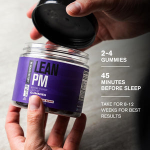 Jacked Factory Lean PM Weight Loss Gummies - Night Time Fat Burner & Appetite Suppressant Sleep Supplement with Melatonin & Ashwagandha - 60 Metabolism Gummies, Midnight Berry