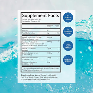 Beam Biotic Probiotics for Women – Gut Health & Digestive Health Powder with Pre, Pro & Postbiotics + Glutathione, Daily Probiotic Drink for Bloating Relief & Gut Balance, 15 Servings, Blue Raspberry