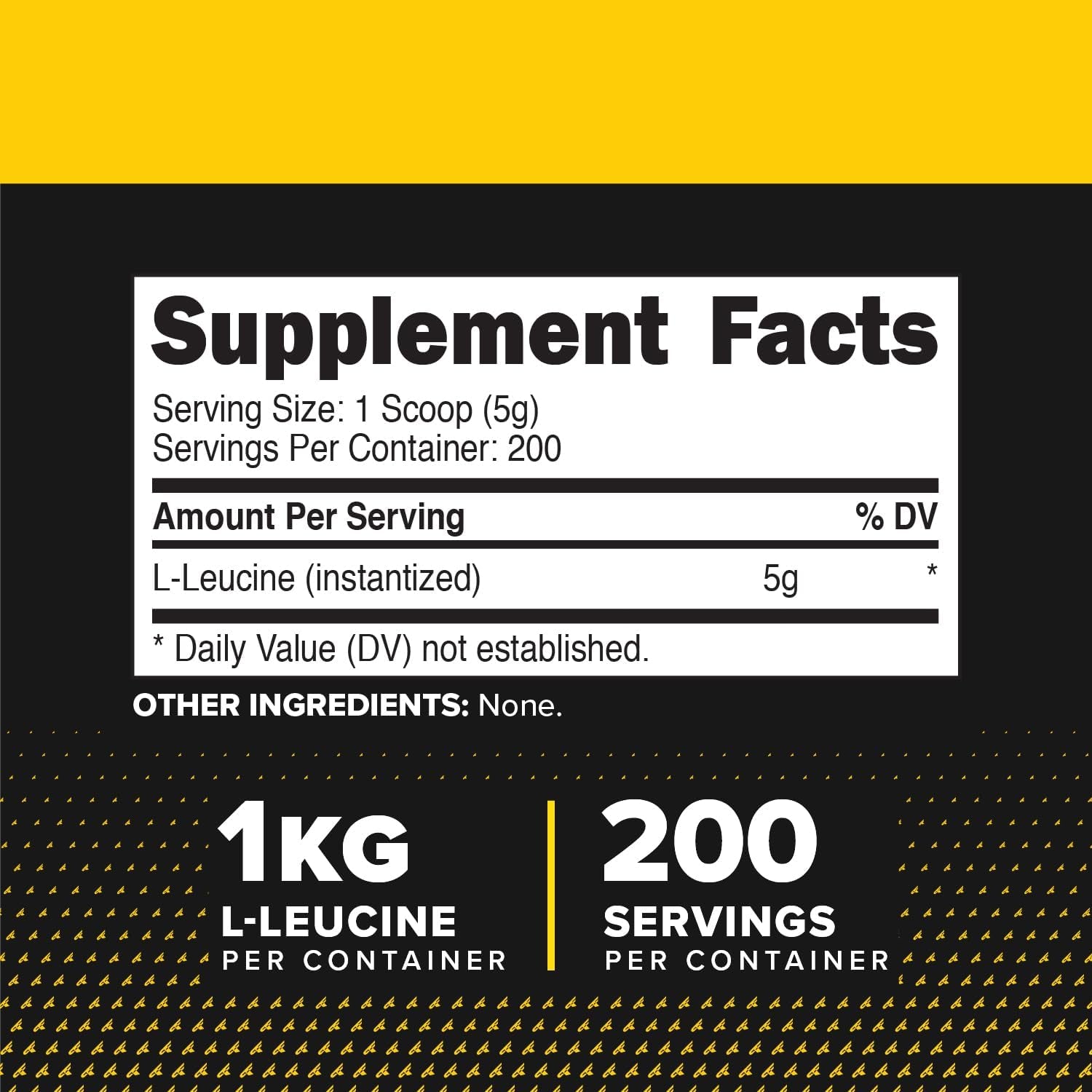 Primaforce L-Leucine Pure Powder 1 KG (2.2Lbs) - Non-Gmo, Gluten Free, 200 Servings