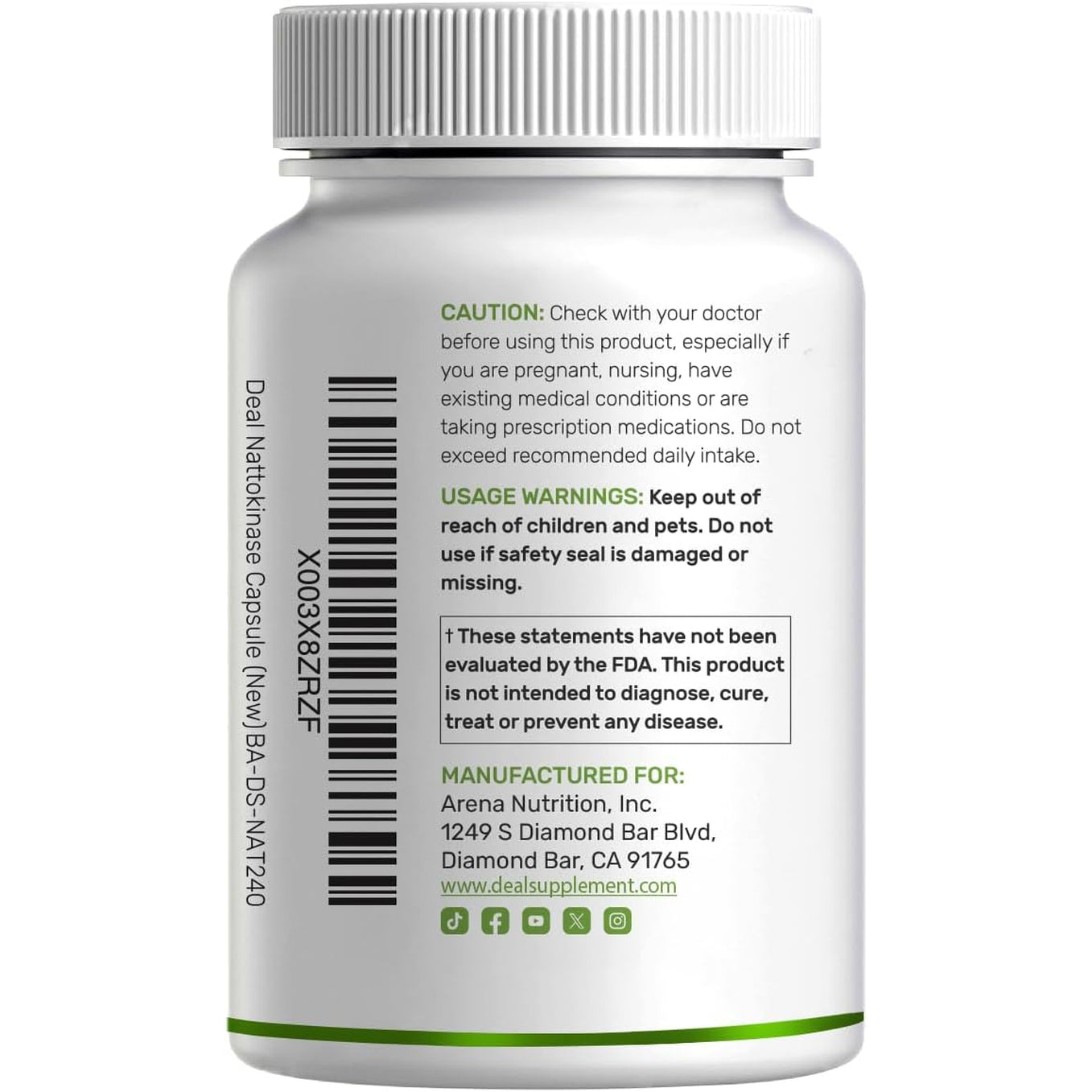 Nattokinase Supplement 4,000 FU per Serving, 240 Veggie Capsules – Japanese Natto with Bromelain, Turmeric Curcumin & Black Pepper Complex – Digestive Enzymes & Heart Health – Non-Gmo, Vegan