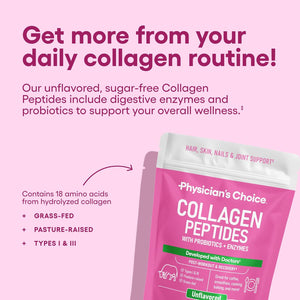 Physician'S CHOICE Collagen Peptides - Hydrolyzed Protein Powder for Hair, Skin, Joints - Grass Fed, Non-Gmo