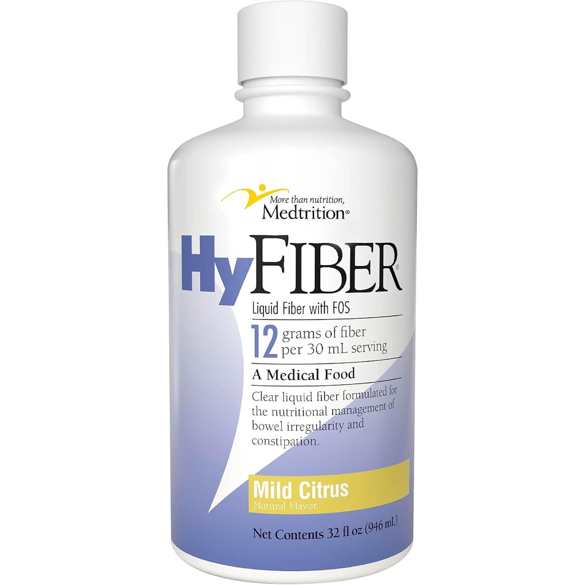 Medtrition Hyfiber Daily Liquid Fiber for Regularity and Soft Stools, 12 Grams Soluble Fiber, 32 Fl Oz 1 Bottle