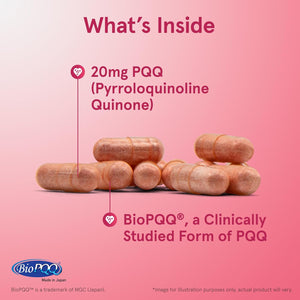Jarrow Formulas® PQQ 20 Mg, Dietary Supplement, Heart, Brain, and Metabolism Support, 60 Veggie Capsules, 60 Day Supply