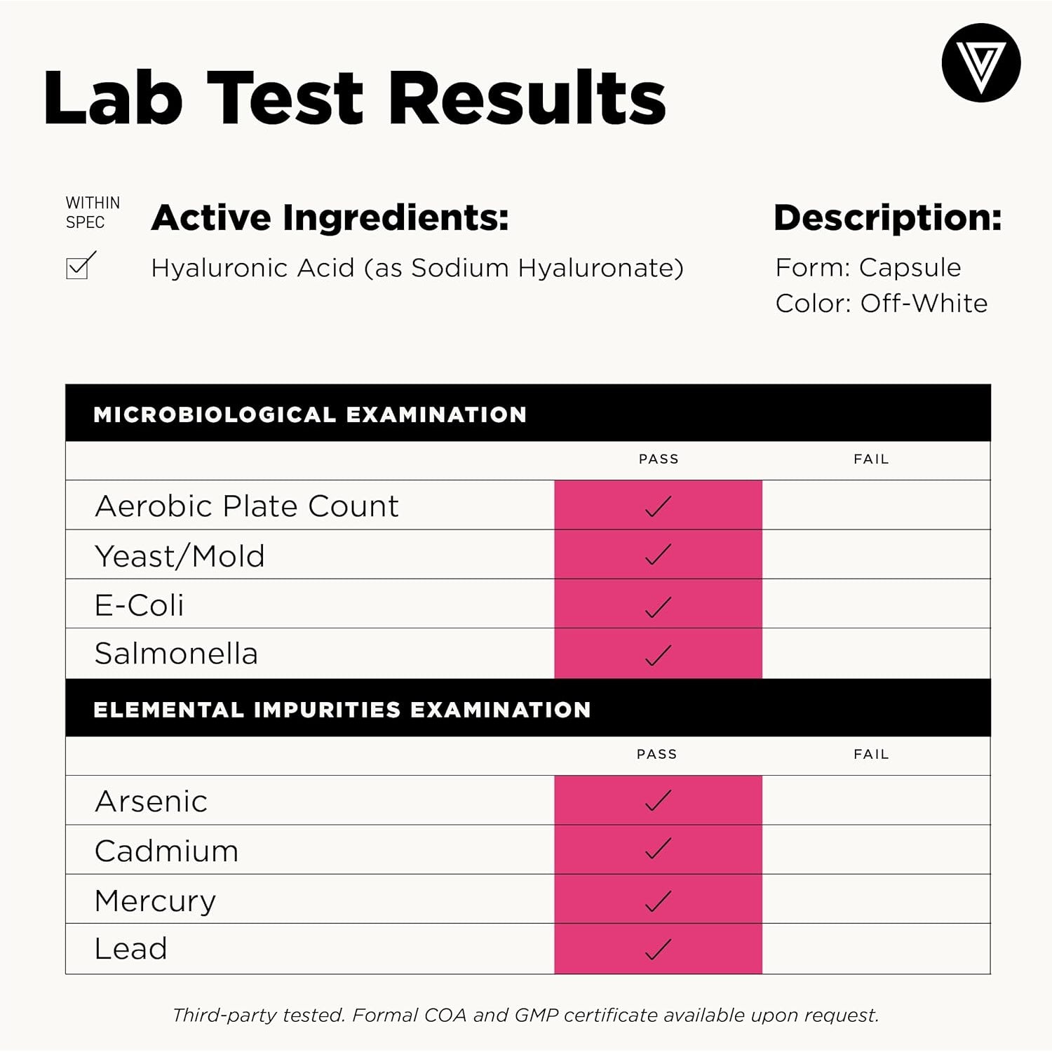 Vital Vitamins Hyaluronic Acid Supplements - Made with 200Mg of Low Molecular Weight Hyaluronic Acid - Supports Skin Hydration & Elasticity from within - 60 Capsules, 60 Servings