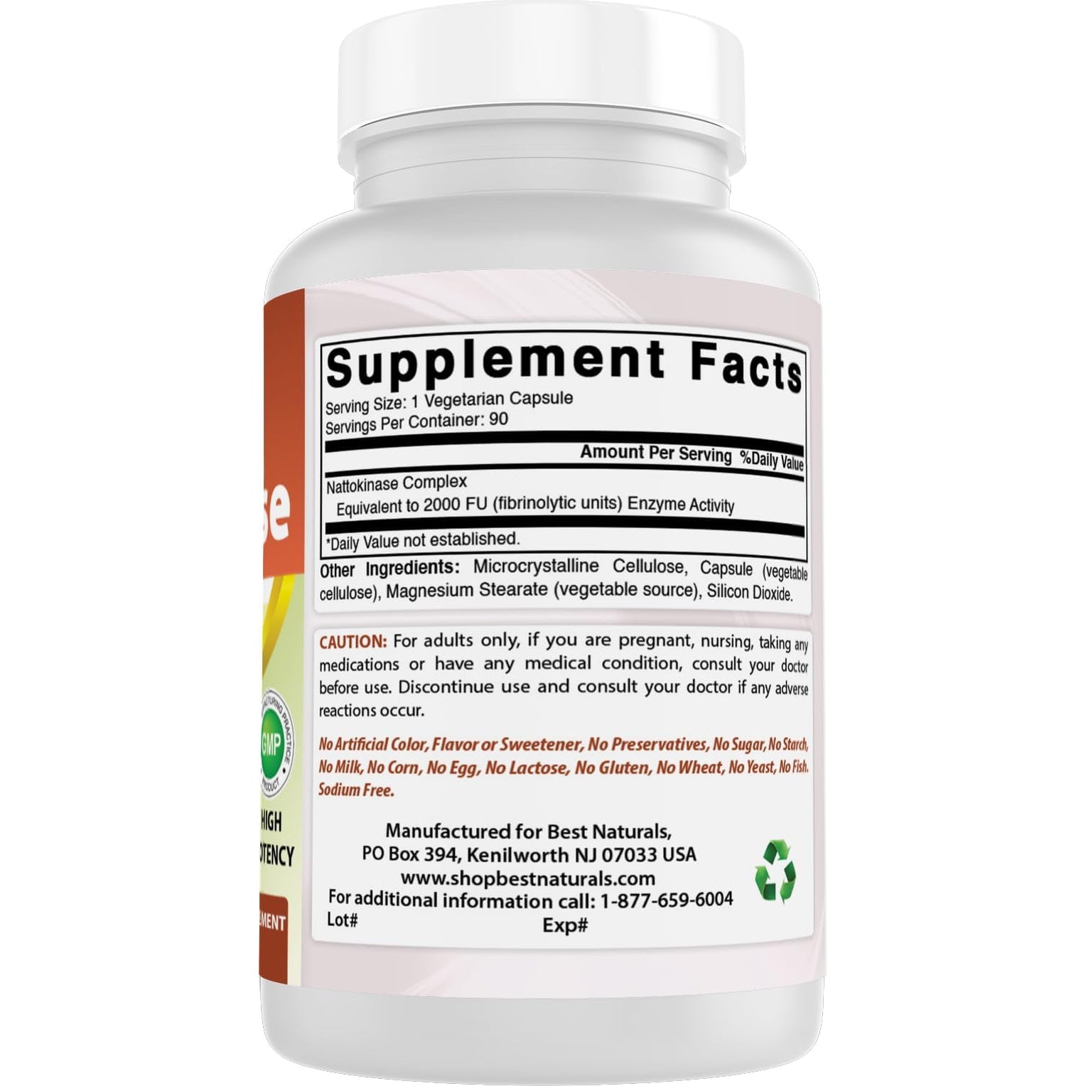 Best Naturals Nattokinase, 2000 FU, 100 Mg, 90 Vegetarian Capsules