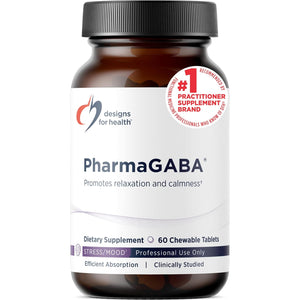 Designs for Health Pharmagaba Chewable Supplement - 200Mg Bioavailable GABA Supplement for Stress, Mood, Immune Health & Sleep Support - Vegan, Gluten Free & Non-Gmo (60 Tablets)