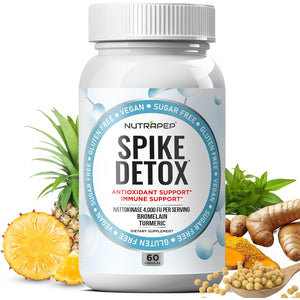 Nutrapep Spike Protein Detox Supplement - 4000 FU Nattokinase with Bromelain Selenium Dandelion Root Turmeric Extract & Curcumin - Foreign Protein Cleanse and Immune Support - Vegan Gluten-Free