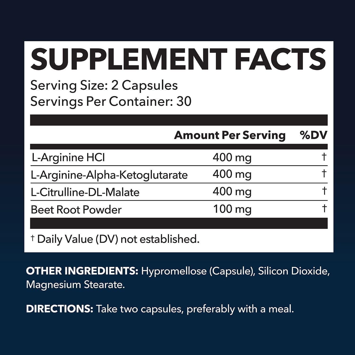 L-Arginine Capsules with L-Citrulline - Nitric Oxide Supplement - L Arginine and L Citrulline Blend - 60 Count - Vegan, Non-Gmo Capsules for Performance, Endurance and Muscle Support - 1 Month Supply