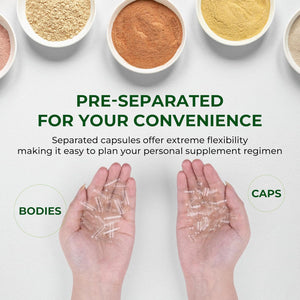 Vegan Size 0 Separated Capsules Empty Pill Caps Plant Based Clear (1,000 Caps+1,000 Bodies) Gluten Free, Non-Gmo, Halal Certified Filling Kit for Vegetarian DIY Your Own Supplements