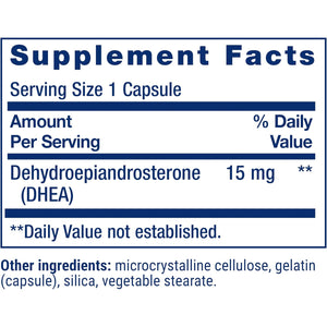 Life Extension DHEA 15 Mg – Hormone Balance Supplement, Memory, Muscle Mass and Bone Density Support, Healthy Sex Drive, Gluten-Free, Non-Gmo, 100 Capsules