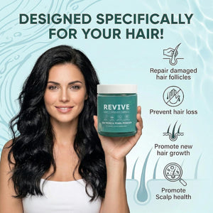 Revive Hair Gummies, Balmbare Revive Gummies for Hair, Promotes Thicker, Fuller, Stronger Hair, with Organic Irish Sea Moss, Pearl Powder Glow, Vitamin C/E, Aloe Vera, 60 Count