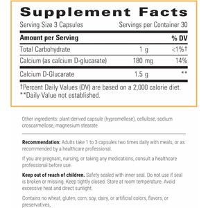 Integrative Therapeutics Calcium D-Glucarate - Supports Healthy Immune Function - Daily Support for Detoxification Systems & Estrogen Metabolism* - Gluten & Dairy-Free - 90 Capsules (30 Servings)
