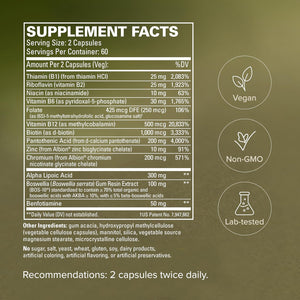 Terry Naturally Healthy Feet & Nerves - Herbal Supplement with Bioactive Vitamin B12 - Circulation & Nerve Health Support Supplement - Vegan Capsules with Boswellia Serrata - 120 Capsules