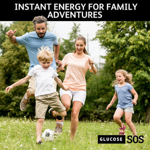 Glucose SOS Glucose Powder Packets with Natural Dextrose, Fast-Absorption That Instantly Dissolves in Your Mouth with No Water Needed, Kiwi Strawberry 6 Servings