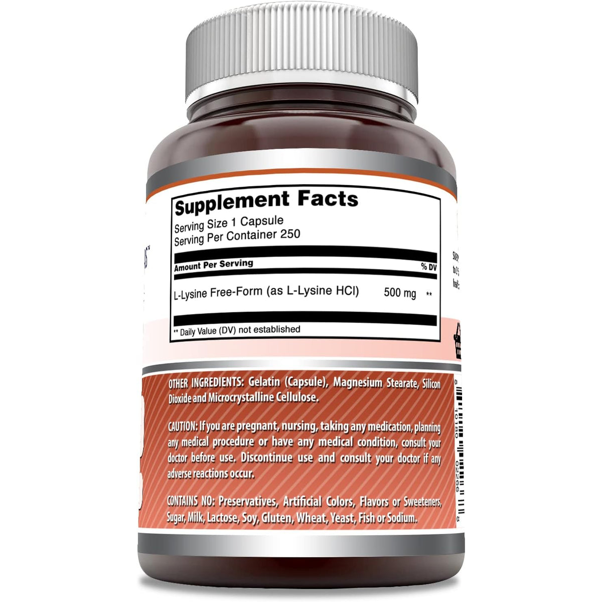 Amazing Formulas L-Lysine 500 Mg Amino Acid Supplement | Capsules | Non-Gmo | Gluten-Free | Made in USA (1 Pack | 250 Count)