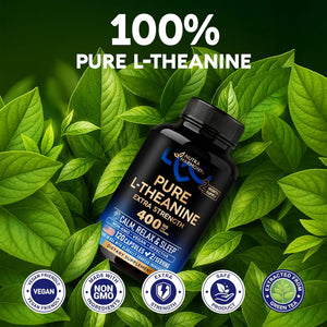 L Theanine 400 Mg | L-Theanine Stress Relief | Extra Strength Supplement | Lab Tested | Relaxation, Sleep & Calm Support | for Men & Women | Plant Based, Non-Gmo & Gluten-Free | 120 Vegan Capsules
