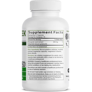 Bronson Fenugreek Seed Powder Capsules Extra Strength, Trigonella Foenum-Graecum, Non-Gmo, Soy-Free, Vegetarian, 150 Capsules