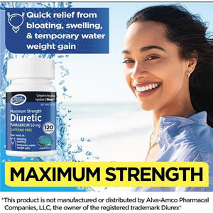 RIGHT REMEDIES Maximum Strength Caffeine-Free Diuretic Softgels, (120 Softgels), Pamabrom 50Mg, Helps Relieve Heaviness Due to Water Weight Gain