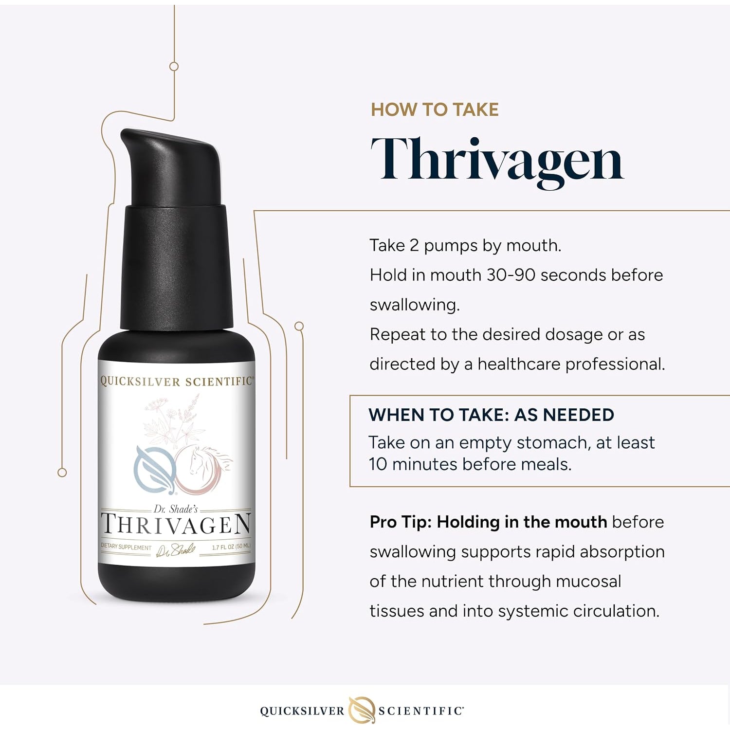 Quicksilver Scientific Thrivagen - Women'S Health Supplement with 15 Energy, Hormone Balance & Adrenal Support Botanicals - Adaptogenic Herbs with Shatavari, Rhodiola & Maca Root (1.7Oz / 50Ml)