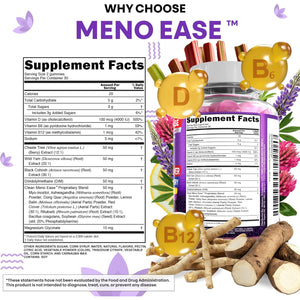 Menopause Supplement for Women Gummies with Black Cohosh, Wild Yam, DIM, Magnesium, Red Clover Chasteberry for Hormone Balance Relief Night Sweats Mood plus Bergamot, Vitamin D3, Vitamin B6 B12