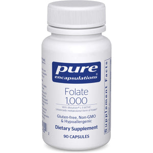 Pure Encapsulations Folate 1000 - Metafolin L-5-MTHF - Heart Health Supplement* - Folate Supplement - Non-Gmo & Gluten Free - 90 Capsules