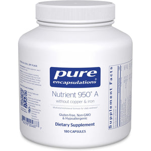 Pure Encapsulations Nutrient 950 a without Copper & Iron | Hypoallergenic Multi-Vitamin/Mineral Formula for Optimal Health | 180 Capsules