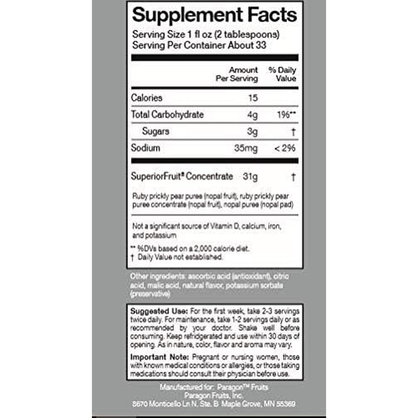 Recover Prickly Pear Liquid Supplement 1L