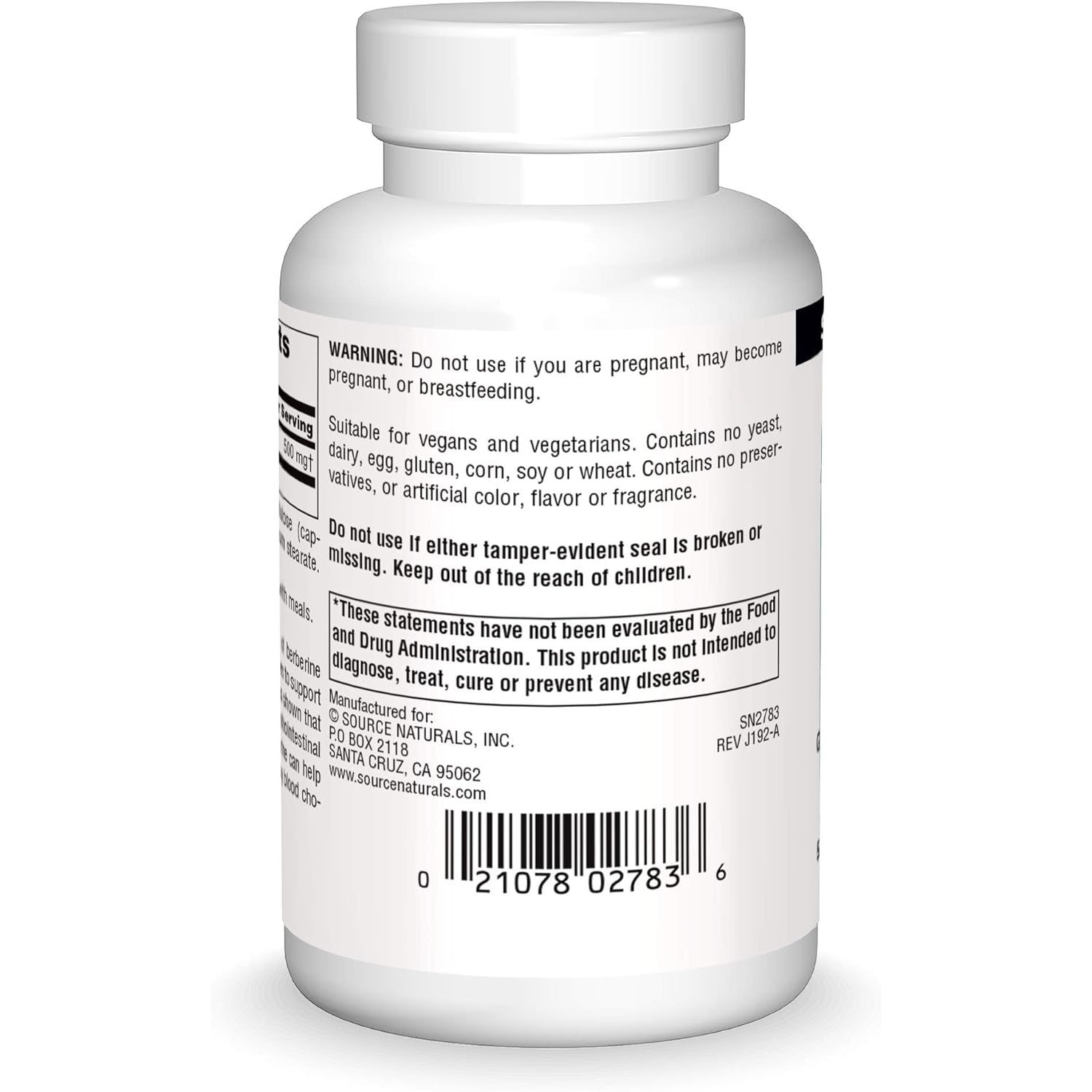 Source Naturals Berberine Vegetable Capsule, for Gastrointestinal Support* - 60 Vegetarian Capsules