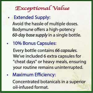 Bodymune Blood Sugar Blend – Organic Blood Sugar Support Supplement – with Bitter Melon Capsules, Moringa, & Black Seed Oil – 66 Capsules – USDA Organic, Vegan, Non-Gmo