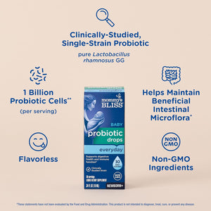 Mommy'S Bliss Baby Probiotic Drops Everyday - Gas, Constipation, Colic Symptom Relief - Newborns & up - Natural, Flavorless, 0.34 Fl Oz
