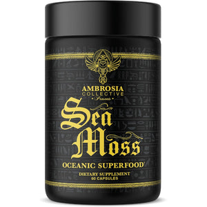 Ambrosia Organic Irish Sea Moss Capsules | Organic Sea Moss 500Mg | Rich in Iodine, Potassium & Vitamins | Thyroid, Digestion & Immune Support | 120 Veggie Capsules (60 Day Supply)