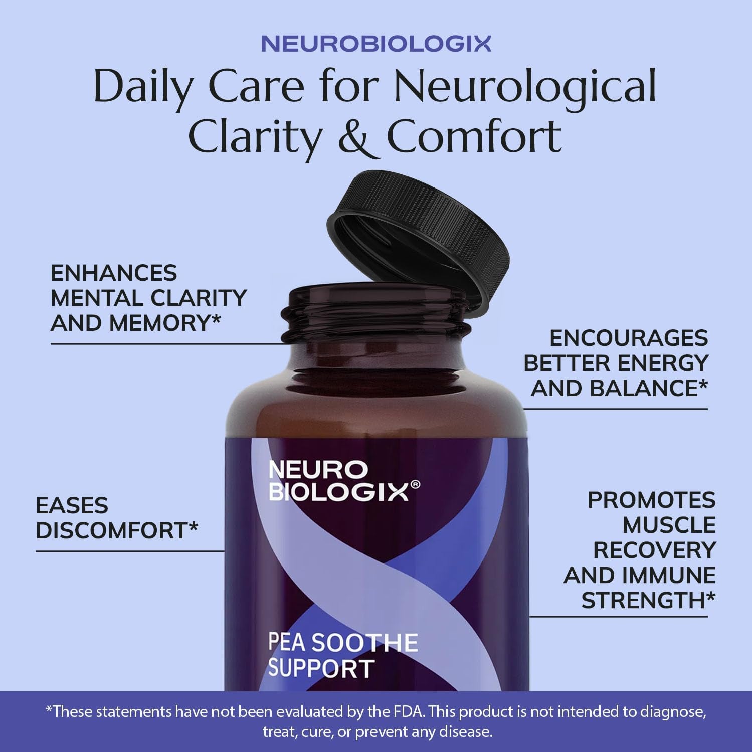 Neurobiologix Pea Soothe Support for Men and Women, Pea & Resveratrol Formula for Comfort, Mobility, Nerve Health & Muscle Recovery, Gluten Free, Non GMO, Vegan Capsules, 90 Count