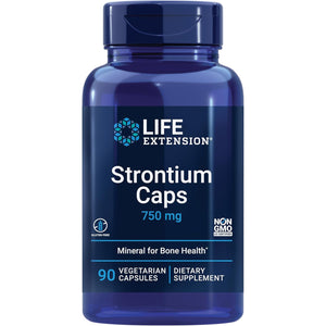 Life Extension Strontium Caps, Trace Mineral for Advanced Bone Health Support, Gluten Free, Non-Gmo, Vegetarian, 90 Capsules