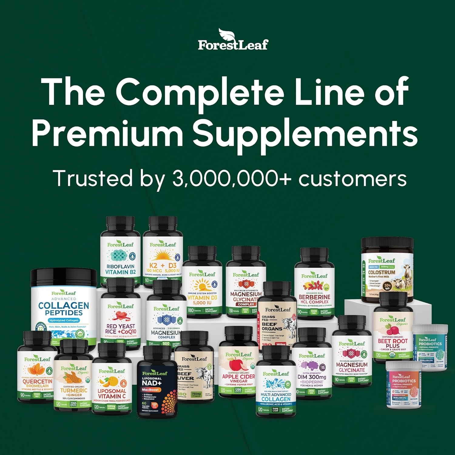 Forestleaf Berberine Supplement - 1300Mg per Serving - Ultra High Potency Berberine Hcl with Ceylon Cinnamon, Bitter Melon & Gymnema - GLP-1 Weight Management Support - 90 Caps
