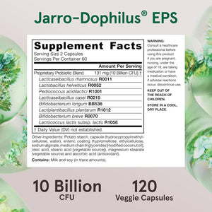 Jarrow Formulas Jarro Dophilus Probiotics 10 Billion CFU - Probiotic Supplement Capsules for Digestive Health & Gut Health for Women and Men, 120 Veggie Capsules, up to 60 Days, Shelf Stable