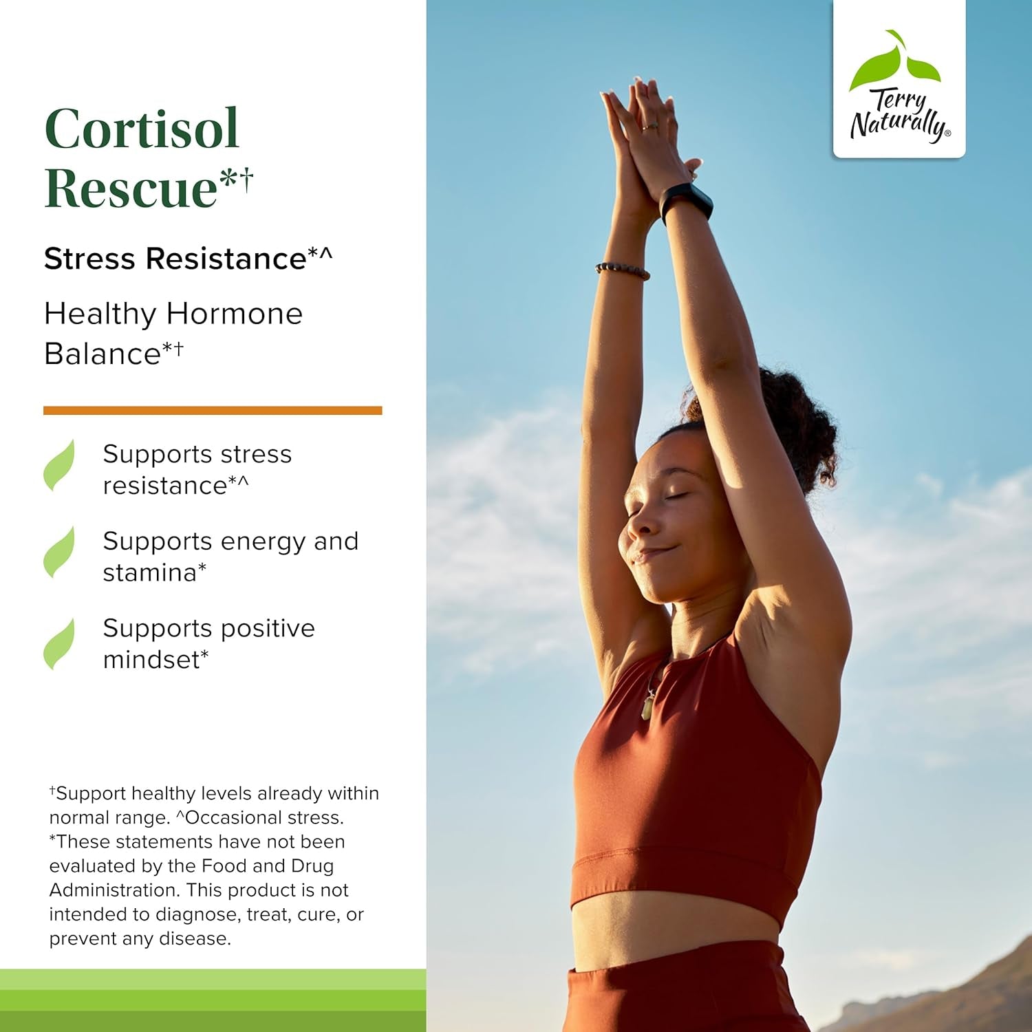 Terry Naturally Cortisol Rescue - 60 Capsules - Vegan, Non-Gmo, Gluten Free - 60 Servings
